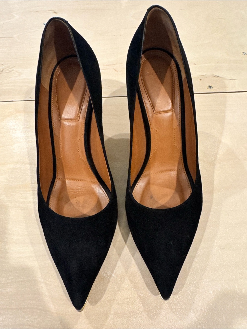 Givenchy Black Suede Pointed-Toe Pumps